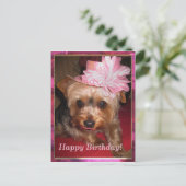 Happy Birthday Yorkie Postkarte (Stehend Vorderseite)