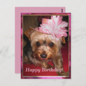 Happy Birthday Yorkie Postkarte (Vorne/Hinten)