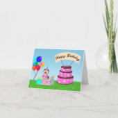 Happy Birthday Yorkshire Terrier mit Cake Karte (Vorderseite)