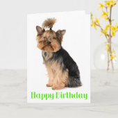Happy Birthday Yorkshire Terrier Puppy Dog Verse Karte (Gelbe Blume)