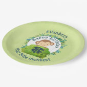 Happy Birthday You Kleiner Affe Personalisiert Pappteller (Schrägansicht)