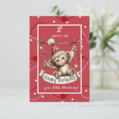 Happy Birthday You Little Monkey Einladung (Stehend Vorderseite)