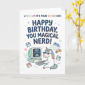 Happy Birthday You Magical Nerd Karte (Gelbe Blume)