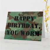 Happy Birthday You Worm Military-Style Karte (Gelbe Blume)