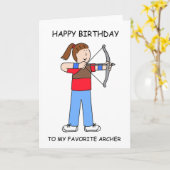 Happy Birthday Young Female Archer Karte (Gelbe Blume)