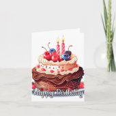 Happy Birthday Yummy Chocolate Cake Art Karte (Vorderseite)