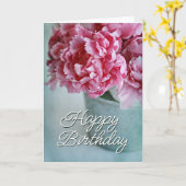 Happy Birthday | Zapfen in der Tabelle Karte (Gelbe Blume)