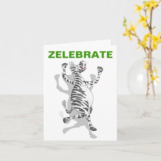 Happy Birthday Zebra feiern Karte (Gelbe Blume)