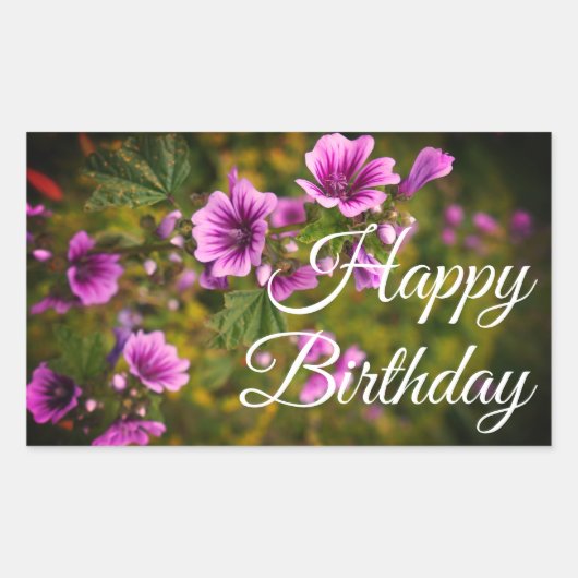 Happy Birthday Zebra Hollyhock #2-2 Stickers (Vorderseite)