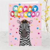 Happy Birthday Zebra Karte (Gelbe Blume)