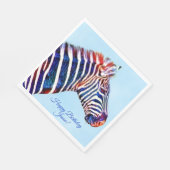 Happy Birthday Zebra Print Personalisiert Napkins Serviette (Ecke)