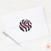 Happy Birthday Zebra Round Stickers (Umschlag)