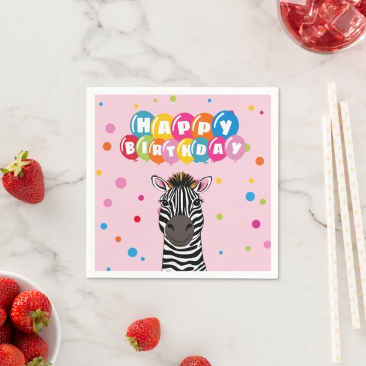 Happy Birthday Zebra Serviette (Beispiel)