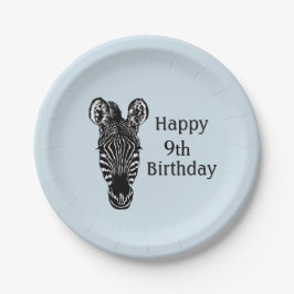 Happy Birthday Zebra w Age for Boy Pappteller