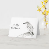 Happy Birthday Zeichnend Oriental Zwarf Kingfisher Karte (Gelbe Blume)