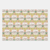 Happy Birthday Zinnia Blume Geschenkpapier Set (Vorderseite 2)