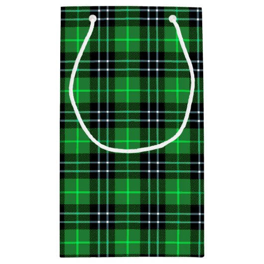 Happy Birthday Zipper auf Tartan Kariert Kleine Geschenktüte (Rückseite)