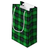 Happy Birthday Zipper auf Tartan Kariert Kleine Geschenktüte (Rückseite Schrägansicht)