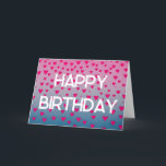 Happy Birthday Zitat Niedlich Pink Stars Design Ho Feiertagskarte<br><div class="desc">Das Happy Birthday Zitat Niedlich Pink Herz Design ist die perfekte Geburtstagskarte für jeden,  der einen einzigartigen Geburtstagswunsch benötigt,  der etwas ganz Besonderes verdient. Das rosafarbene Herzdesign mit einem farbigen Farbverlauf und einem farbigen Hintergrund.</div>