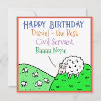 Happy Birthday Zivil Servant Fun Sheep Design