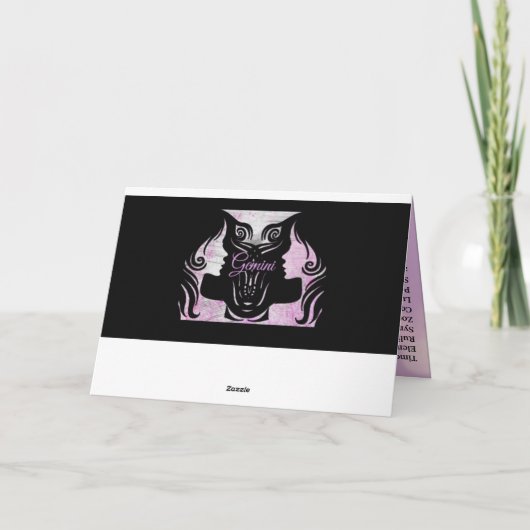 Happy Birthday Zodiac Sign Gemini Karte (Rückseite)