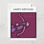 Happy Birthday Zodiac Sign Sagittarius Postcard Postkarte (Vorne/Hinten)