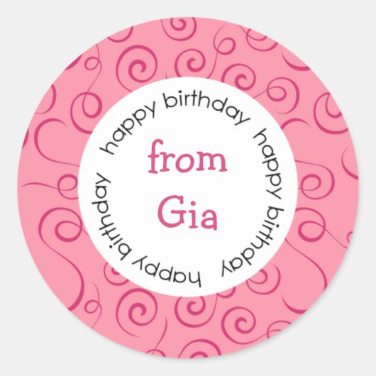 Happy Birthday zu/von Aufklebern Runder Aufkleber (Vorderseite)