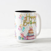 Happy Birthday  Zweifarbige Tasse (VorderseiteRechts)