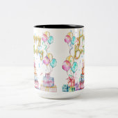 Happy Birthday  Zweifarbige Tasse (Mittel)