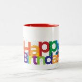 Happy Birthday Zweifarbige Tasse (Mittel)