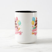 Happy Birthday Zweifarbige Tasse (Mittel)