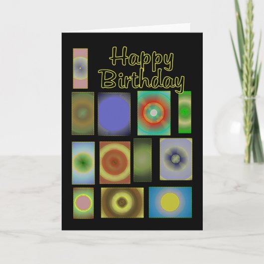 Happy Birthdsy Patchwork Circles Karte (Vorderseite)