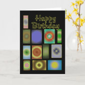Happy Birthdsy Patchwork Circles Karte (Gelbe Blume)