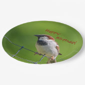 Happy Birthdy Bird Plate Pappteller (Schrägansicht)