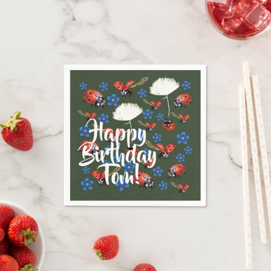 Happy Birthdya Lovely Spring Paper Napkins Serviette (Beispiel)