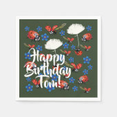 Happy Birthdya Lovely Spring Paper Napkins Serviette (Vorderseite)