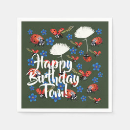 Happy Birthdya Lovely Spring Paper Napkins Serviette