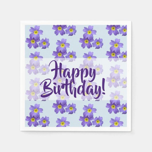 Happy BirthdyaFloral Paper Napkins Serviette (Vorderseite)