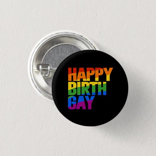 Happy Birthgay Button (Vorne & Hinten)