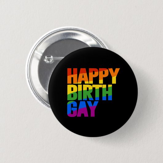 Happy Birthgay Button (Vorne & Hinten)