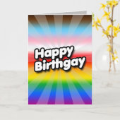 Happy Birthgay Card (Progress Pride) Karte (Gelbe Blume)