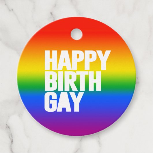 Happy Birthgay Geschenkanhänger (Vorderseite)