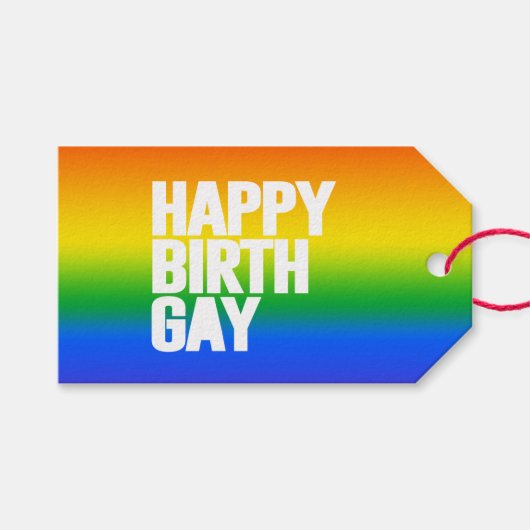 Happy Birthgay Geschenkanhänger (Vorderseite (Horizontal))