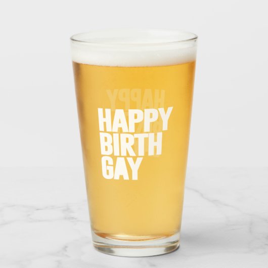 Happy Birthgay Glas (Vorne (Gefüllt))