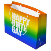 Happy Birthgay Große Geschenktüte (Rückseite Schrägansicht)
