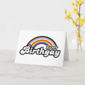 Happy Birthgay Progress Pride Karte (Gelbe Blume)
