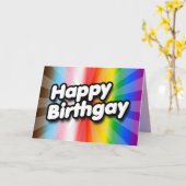Happy Birthgay (Progress Pride) Karte (Gelbe Blume)
