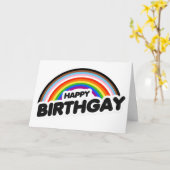 Happy Birthgay Progress Pride Karte (Gelbe Blume)