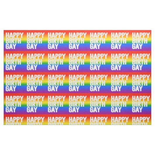 Happy Birthgay Stoff (Fat Quarter (45,7 x 55,9 cm))