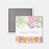 Happy Bithday für immer Magnet (Vorderseite/Rückseite)